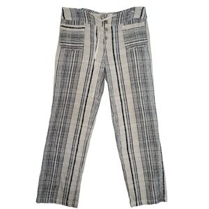 Sundance Wide Leg Pants Women Medium Textured Cotton Beach Fisherman Costal Boho